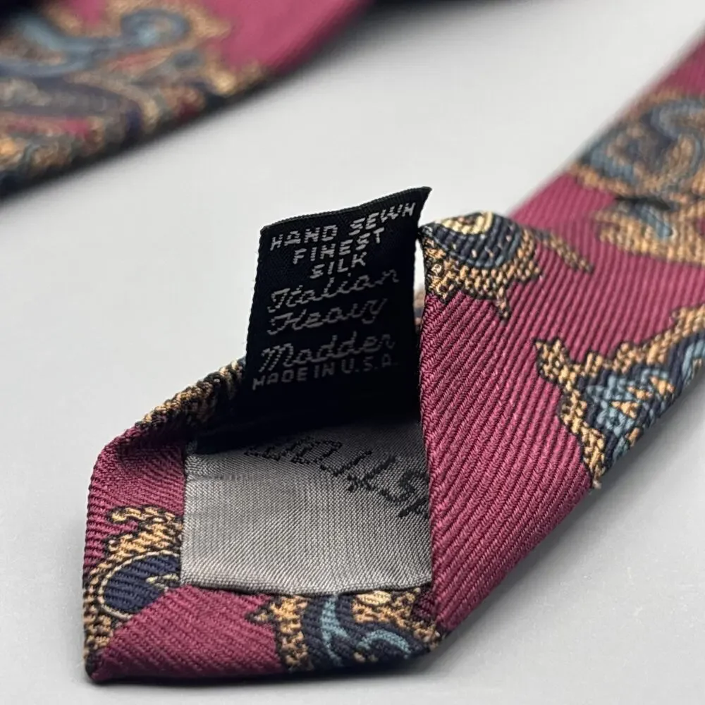 Robert Talbott Studio Nordstrom Men’s Neck Tie Silk Paisley Red USA